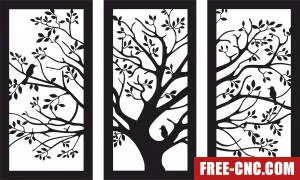 Tree panels wall art - Free dxf for laser cutting and plasma