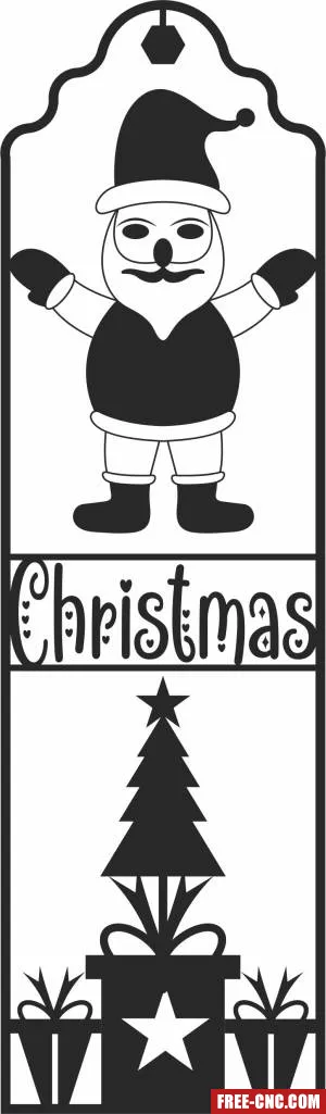 Santa christmas decor with gifts - Download free dxf for cnc plasma cutting