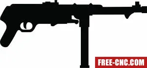 Assault riffle silhouette arms - free dxf download Assault riffle silhouette arms - free dxf download