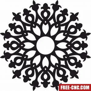 Decorative mandala wall decor - Free dxf for laser cutting and plasma