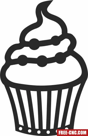 Cupcake clipart - Free dxf files ready to cut