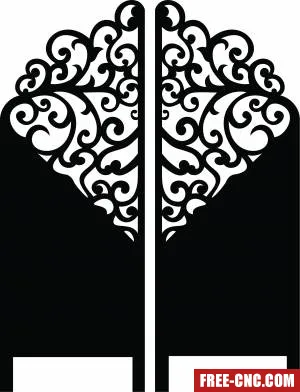 Decorative wall screen pattern gate door - free dxf download Decorative wall screen pattern gate door - free dxf download