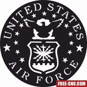 United states air force army logo - free dxf download