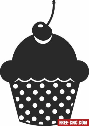 Cupcake clipart - Free dxf download