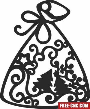 Christmas ornament gift clipart - Download free dxf for cnc plasma cutting