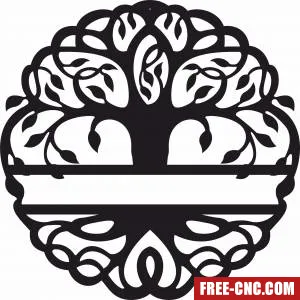 Tree of life with custom name - Free dxf for laser cutting and plasma