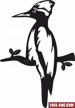 Redhead woodpecker tree stake yard decor - Download free dxf for cnc plasma cutting