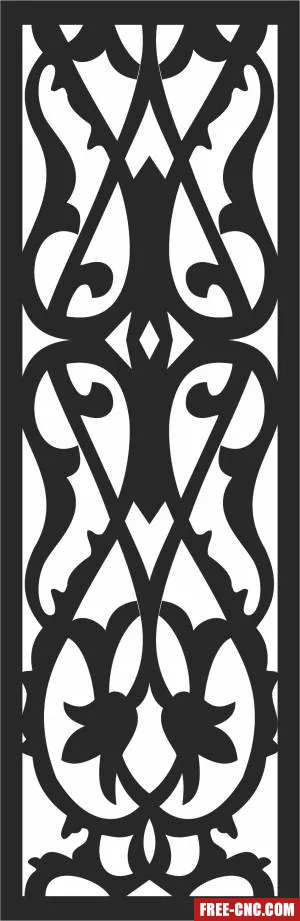 Door decorative pattern wall screen - Free dxf files ready to cut