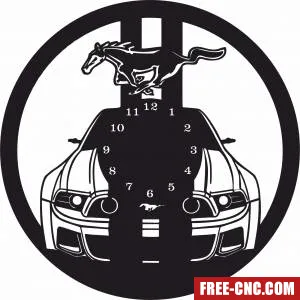 Ford mustang car vinyl wall clock - free dxf download Ford mustang car vinyl wall clock - free dxf download