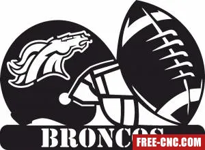 Denver broncos nfl helmet logo - free dxf download