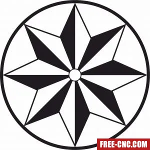 Round mandala pattern wall decor - free dxf download