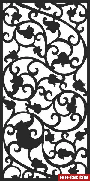 Pattern door decorative screen - Free dxf for laser cutting and plasma