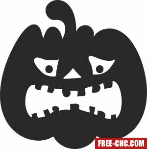 Scary pumpkin halloween art - Free dxf for laser cutting and plasma