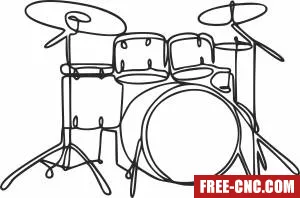 Drums instrument music cliparts - Download free dxf for cnc plasma cutting