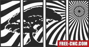 Scene panels tree wall panel design - Download free dxf for cnc plasma cutting