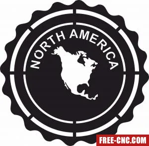 North america plaque sign - Free dxf for laser cutting and plasma