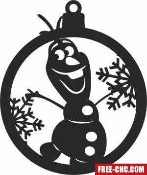 Frozen olaf christmas ball ornament - Free dxf files ready to cut