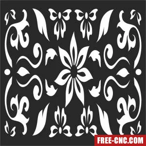 Decorative pattern square wall panel - Free dxf for laser cutting and plasma