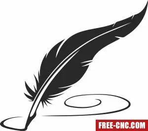 Feather pen silhouette - Free dxf for laser cutting and plasma