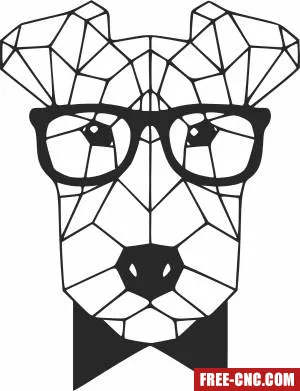 Polygon dog with glasses cliparts - Free dxf for laser cutting and plasma