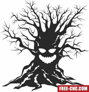 Spooky halloween tree - Free dxf files ready to cut Spooky halloween tree - Free dxf files ready to cut