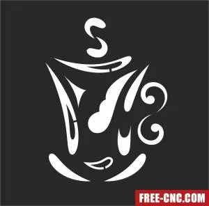 Coffee cup art sign - Free dxf files ready to cut