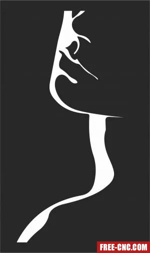 Woman interior wall decor - Free dxf files ready to cut