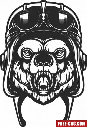 Bear with glasses clipart - Download free dxf for cnc plasma cutting