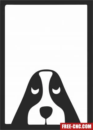 Dog mural decor clipart - Free dxf for laser cutting and plasma