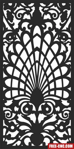 Door pattern decorative wall screen pattern - Download free dxf for cnc plasma cutting