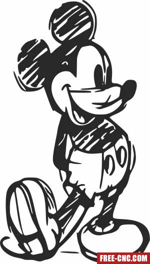 Mickey mouse drawing wall art - Download free dxf for cnc plasma cutting