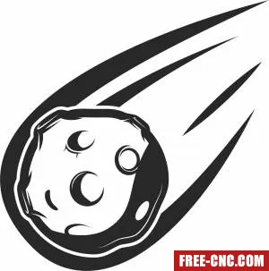 Comet clipart - Free dxf for laser cutting and plasma