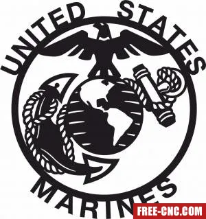 United state marine logo - Free dxf files ready to cut