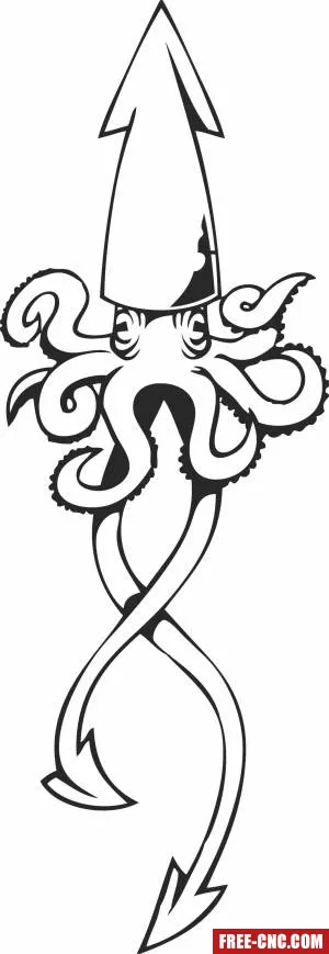 Octopus clipart - Free dxf download