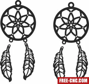 Indian leaves earrings - Free dxf for laser cutting and plasma