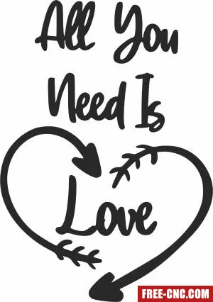 All you need is love - Download free dxf for cnc plasma cutting