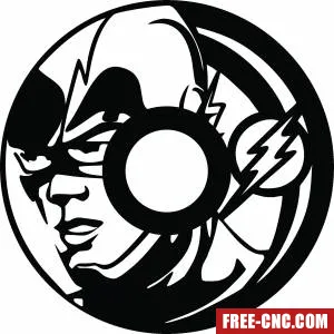 Flash vinyl record wall clock - free dxf download