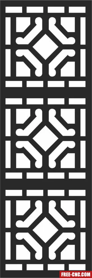 Wall door screen door decorative wall pattern - Free dxf for laser cutting and plasma