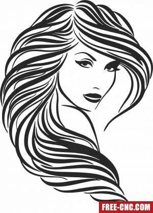 Lady girl woman beauty saloon - Free dxf for laser cutting and plasma