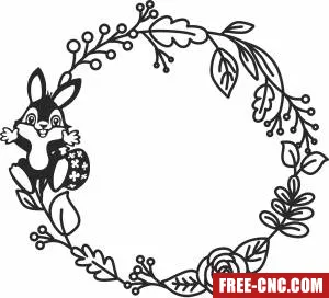 Easter wreath bunny - Download free dxf for cnc plasma cutting