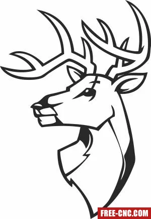 Deer head cliparts - Free dxf for laser cutting and plasma