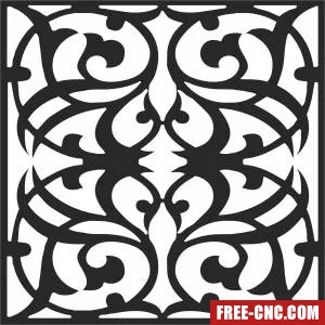 Decorative pattern square wall panel - Download free dxf for cnc plasma cutting