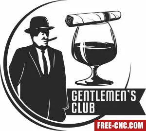 Gentleman logo clipart - Free dxf download