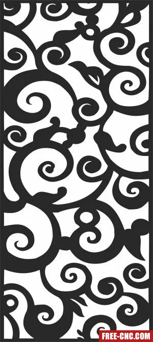 Door pattern screen wall decorative - Free dxf for laser cutting and plasma