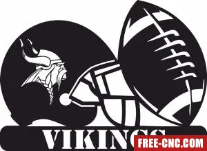 Minnesota vikings nfl helmet logo - free dxf download