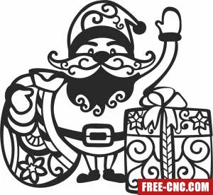 Santa christmas wall decor - Free dxf for laser cutting and plasma