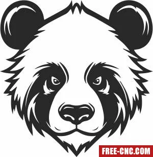 Angry panda face cliparts - Free dxf files ready to cut