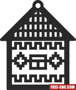 Ornament christmas house clipart - Free dxf download Ornament christmas house clipart - Free dxf download