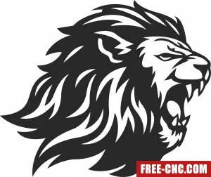 Angry lion clipart - Download free dxf for cnc plasma cutting