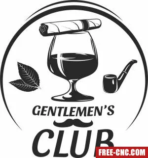 Gentleman logo cigar clipart - Free dxf download